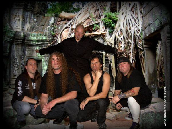 From left to right: Zak Lead Guitar, Jamey Bass,  Angst Vocals, Ken Drums, Mike Guitar