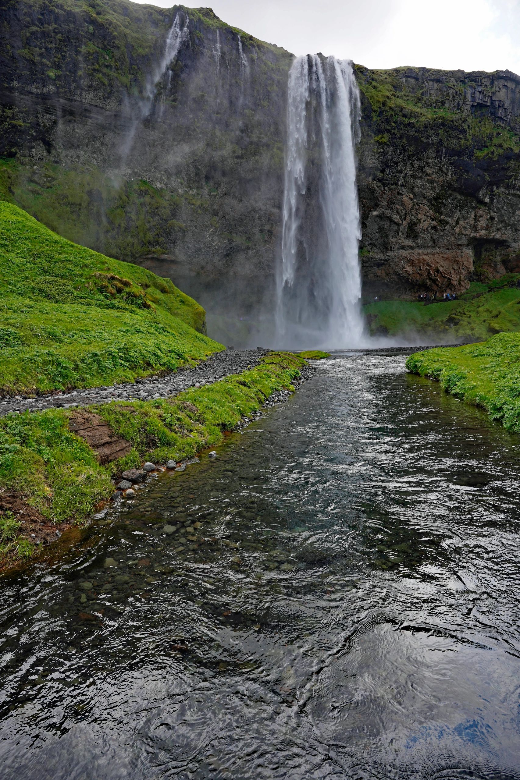 Image of the Seljalandsfoss waterfall in southern Iceland.  Taken as a long exposure to show movemen