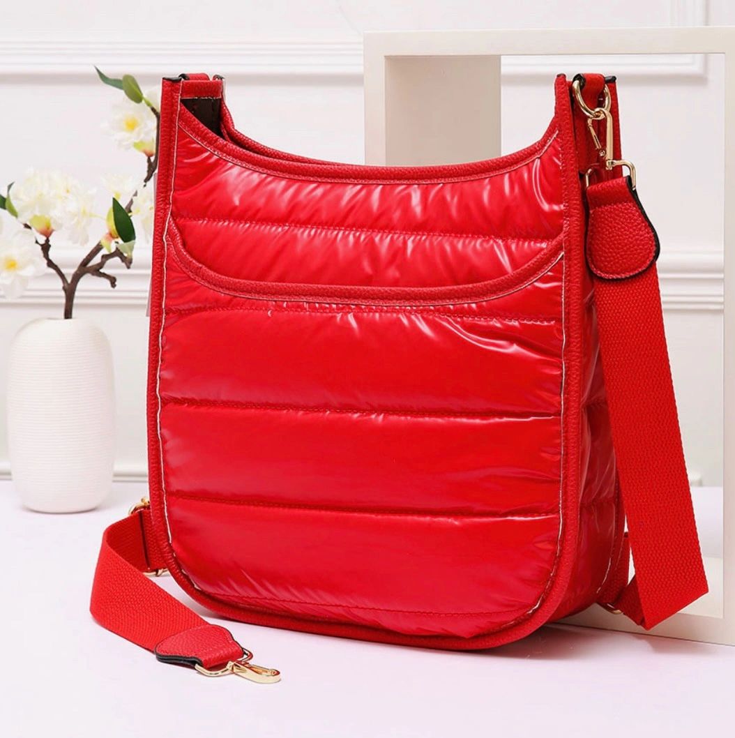 Large puffer crossbody bag - Red