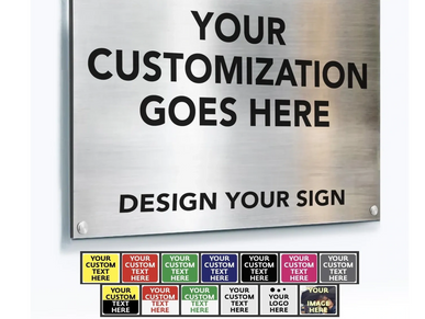 Customized aluminum plaque featuring personalized text and design options for a unique touch.