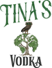 Logo featuring a green snake coiled around a bottle with 'Tina's Vodka' text.