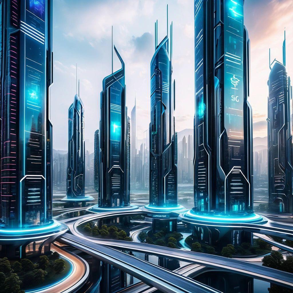 Futuristic city run on 5G technology