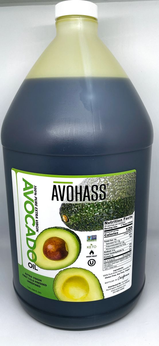 Gallon Round Avohass Mexico Extra Virgin Avocado Oil, NonGMO Project