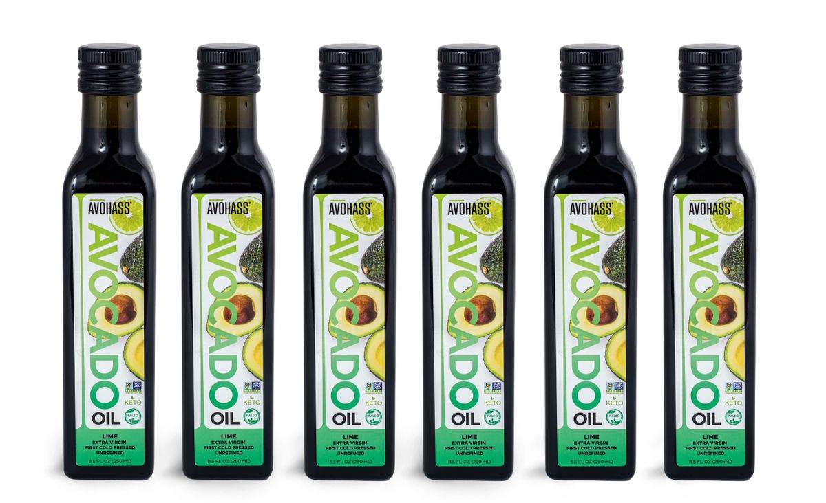 6 Bottle Case Avohass Lime Flavored Extra Virgin Avocado Oil, NonGMO