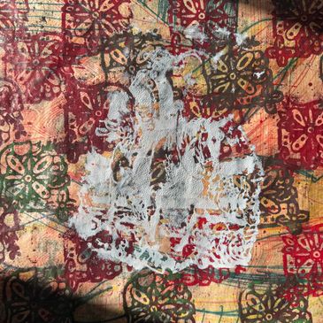 On a pale horse silkscreen monotype on mulberry paper