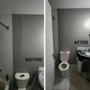 drywall repair made after water damage.