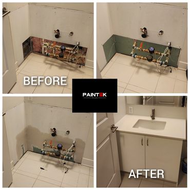Bathroom drywall repair.