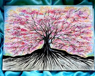 "Cherry Blossom" 
Canvas/Acrylic
11*14 (custom sizes available)
For Sale (contact for details)