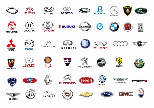 Collection of major car brand logos.