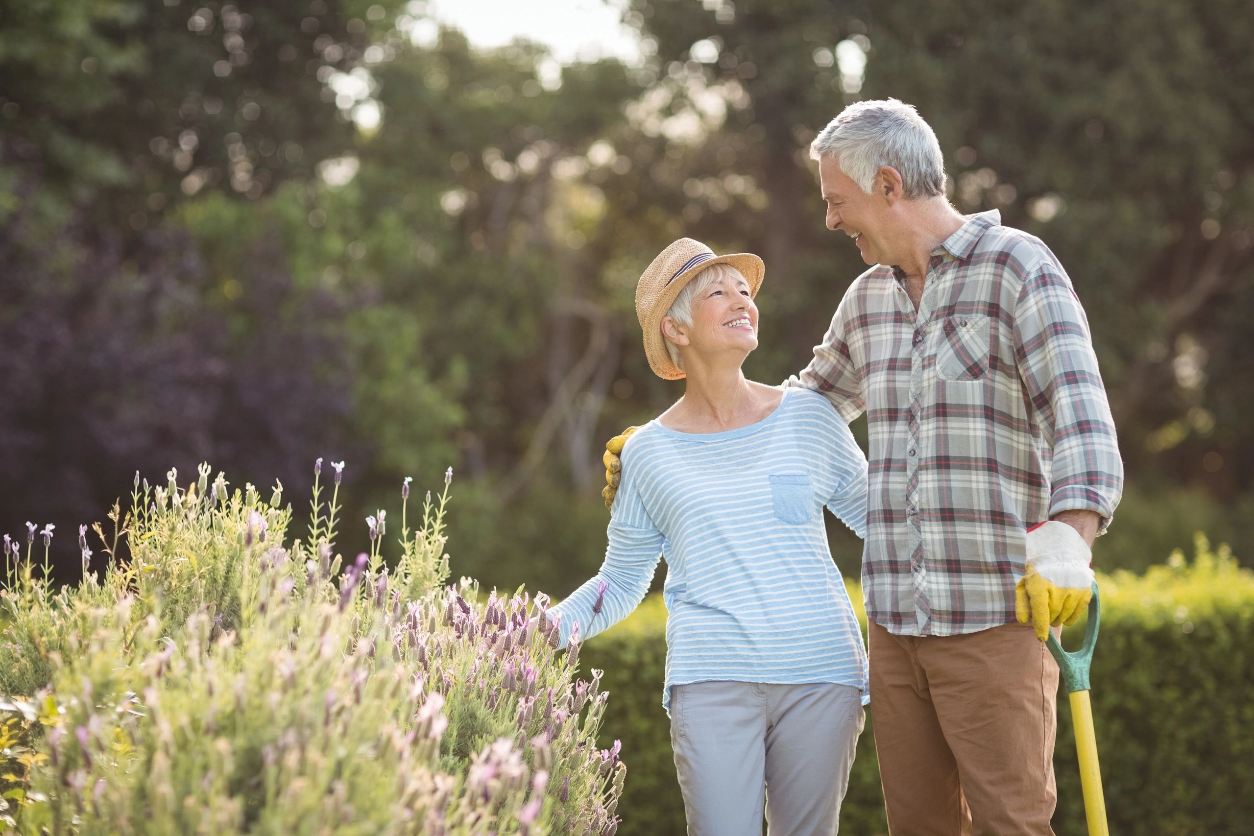 Couple gardening