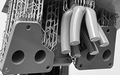 3D printed objects with intricate lattice structure.