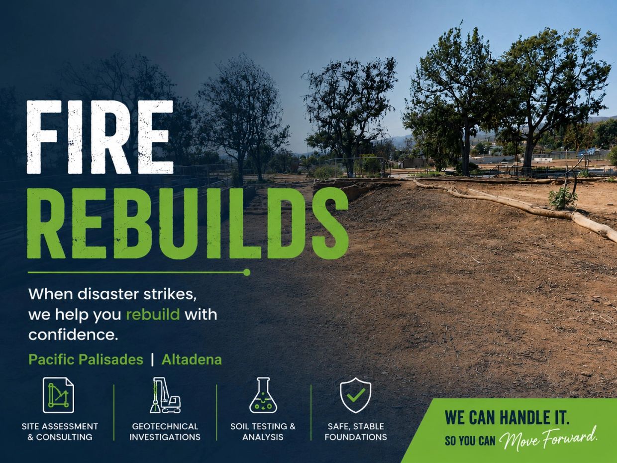 Fire rebuilds advertisement with services offered.