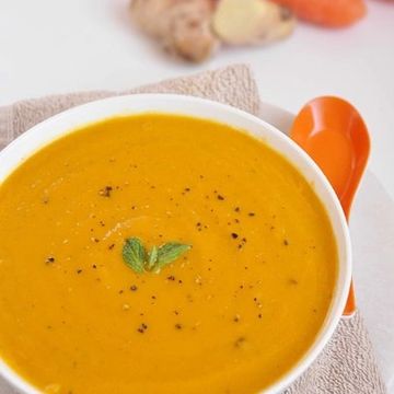 Carrot soup in a bowl
