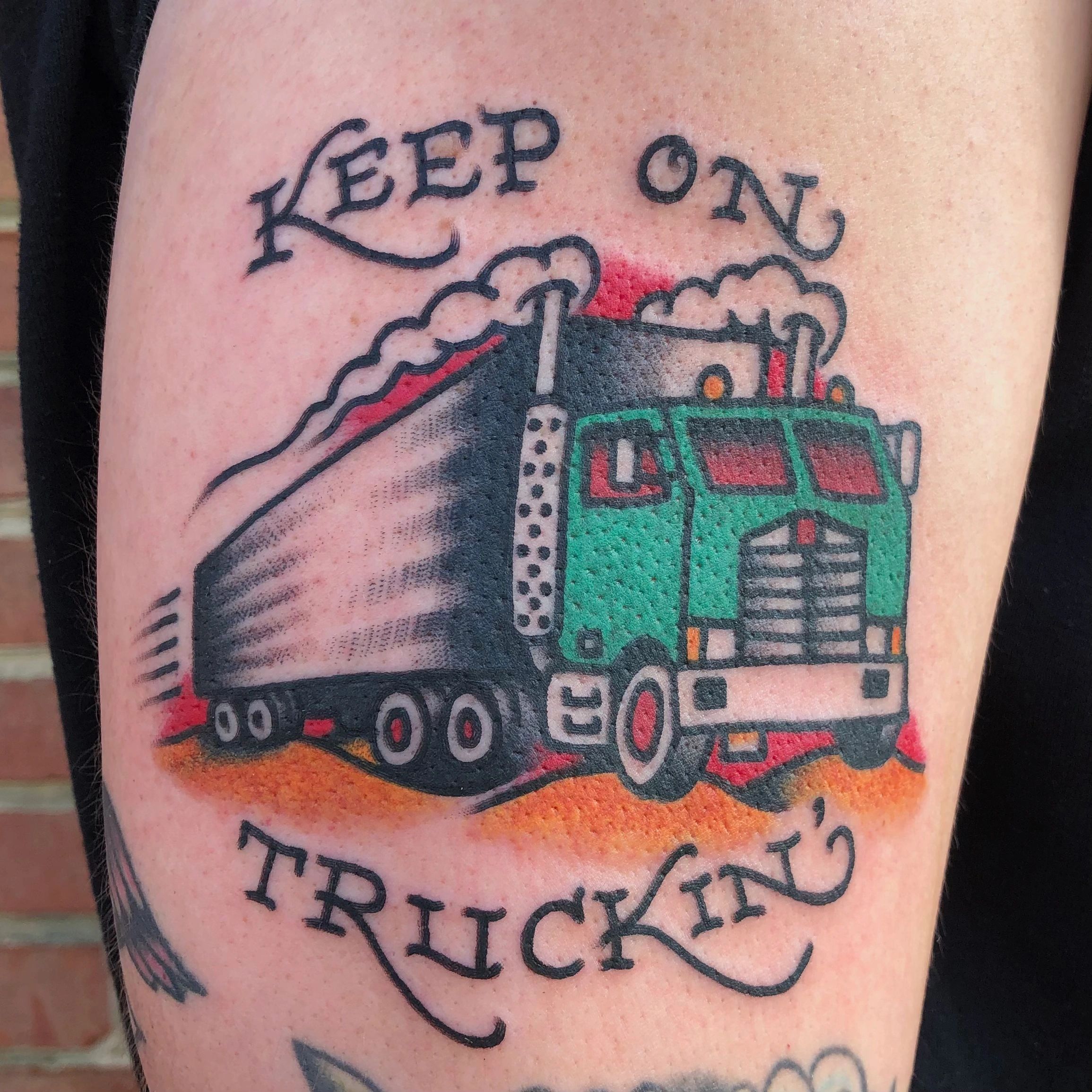 truck driver face tattoo