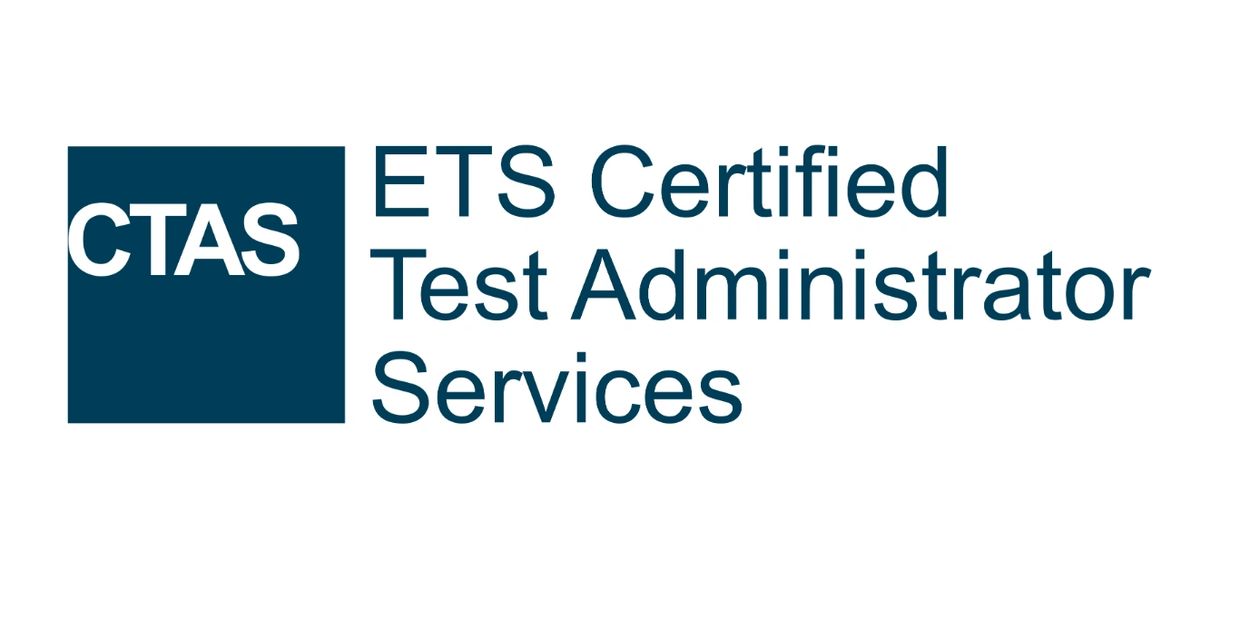 CTAS logo with ETS Certified Test Administrator Services text.