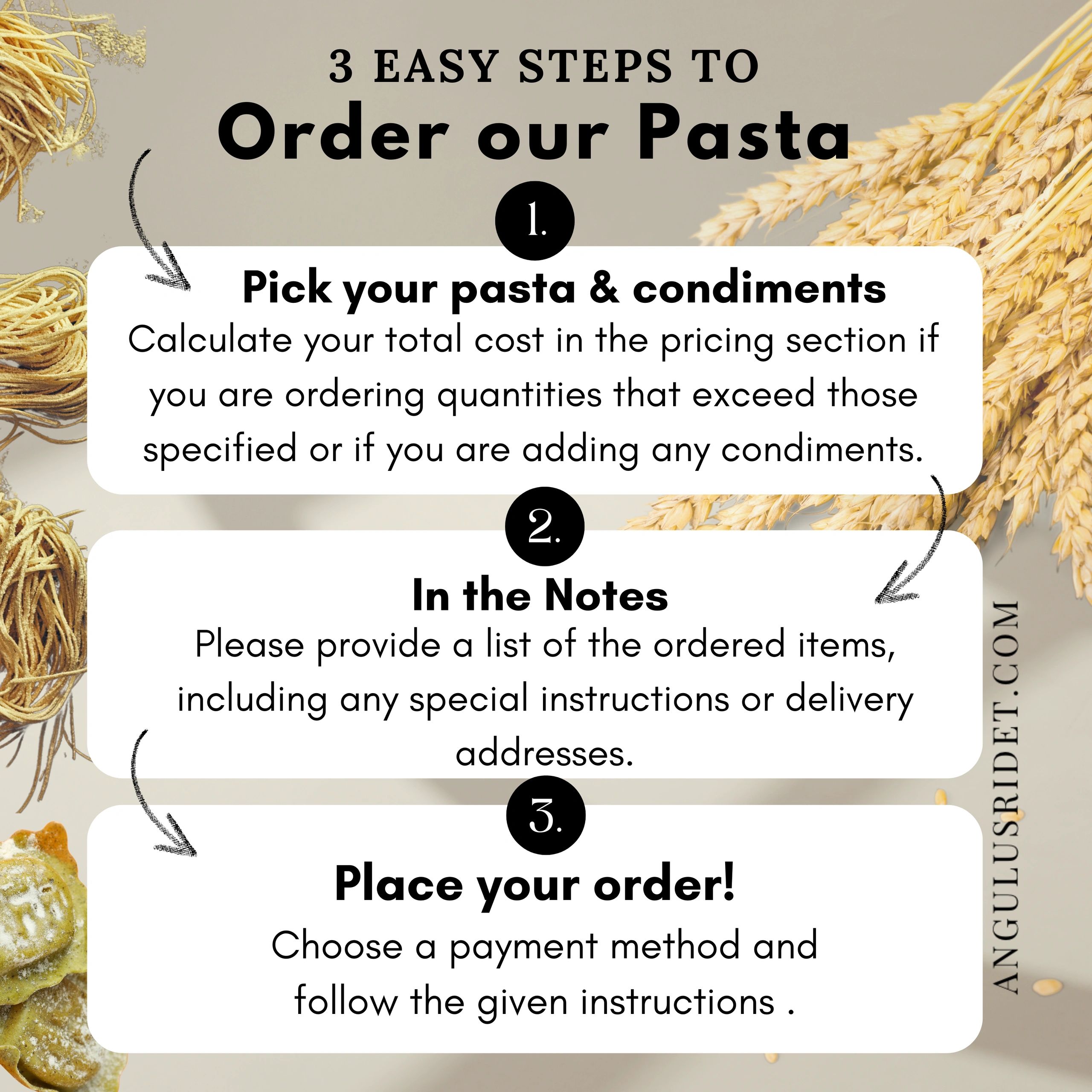 Artisanal Pasta Order Form @ Book.angulusridet.com