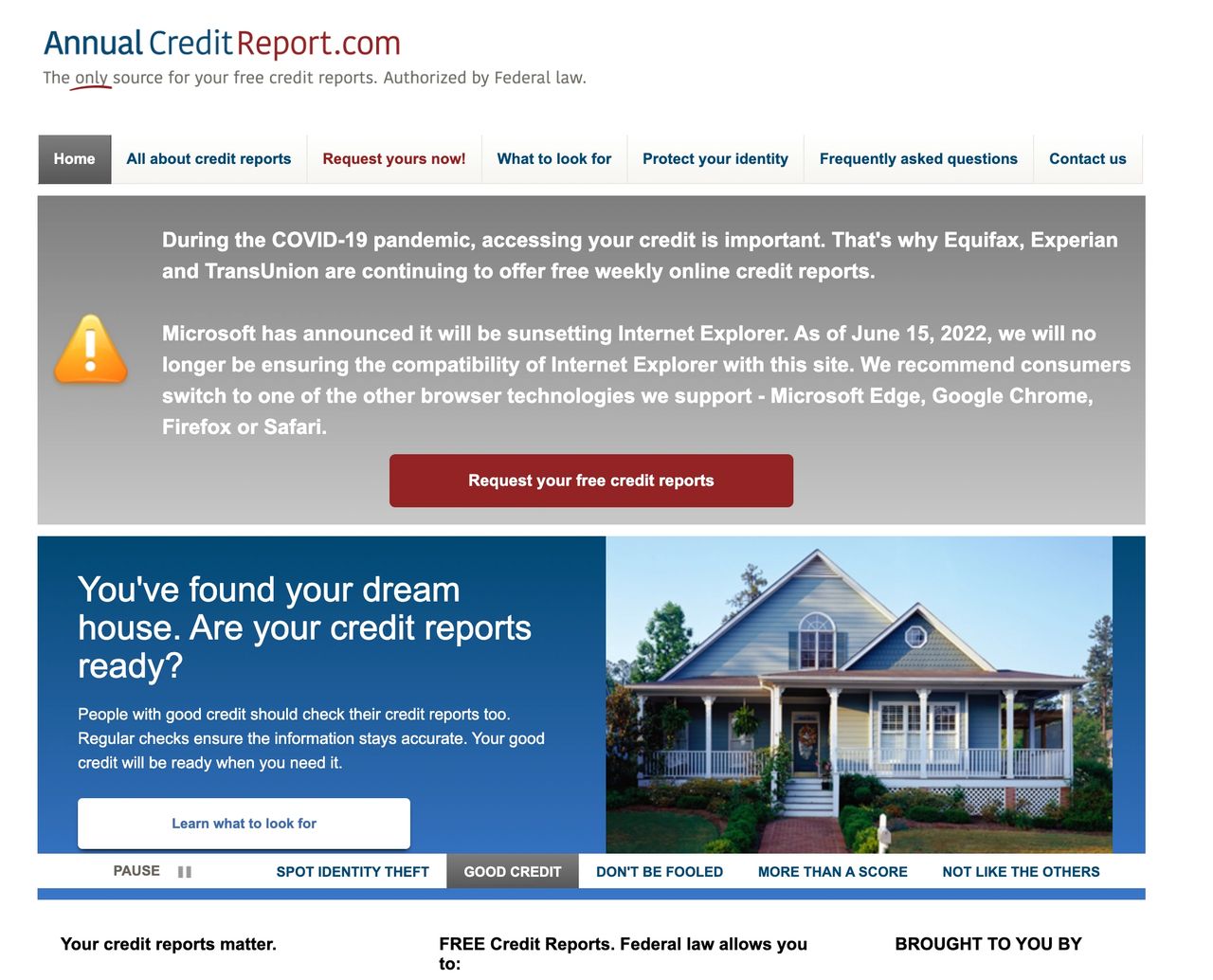 美国年度免费信用报告哪里看?