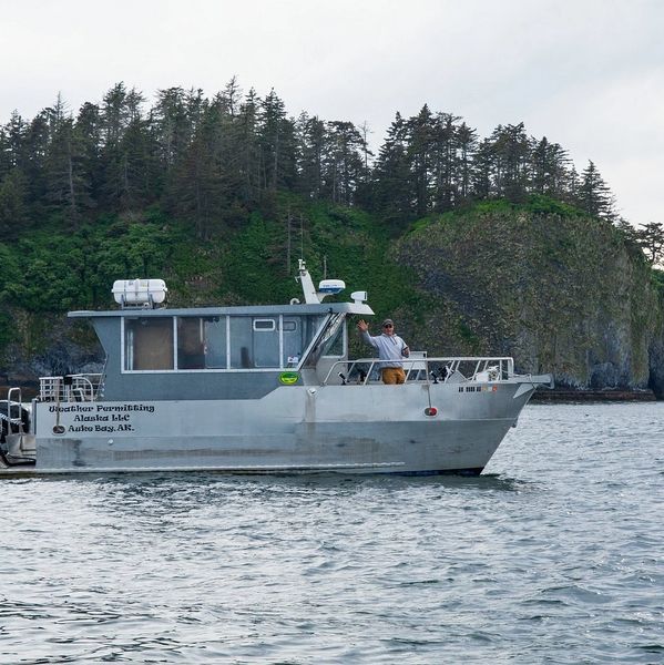 A boat traveling in water
