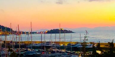 Kusadasi Marina overlooking the castle island