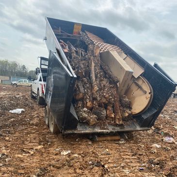 CUSTOMER RENTED DUMPSTER FOR SEASONAL YARD CLEANING.