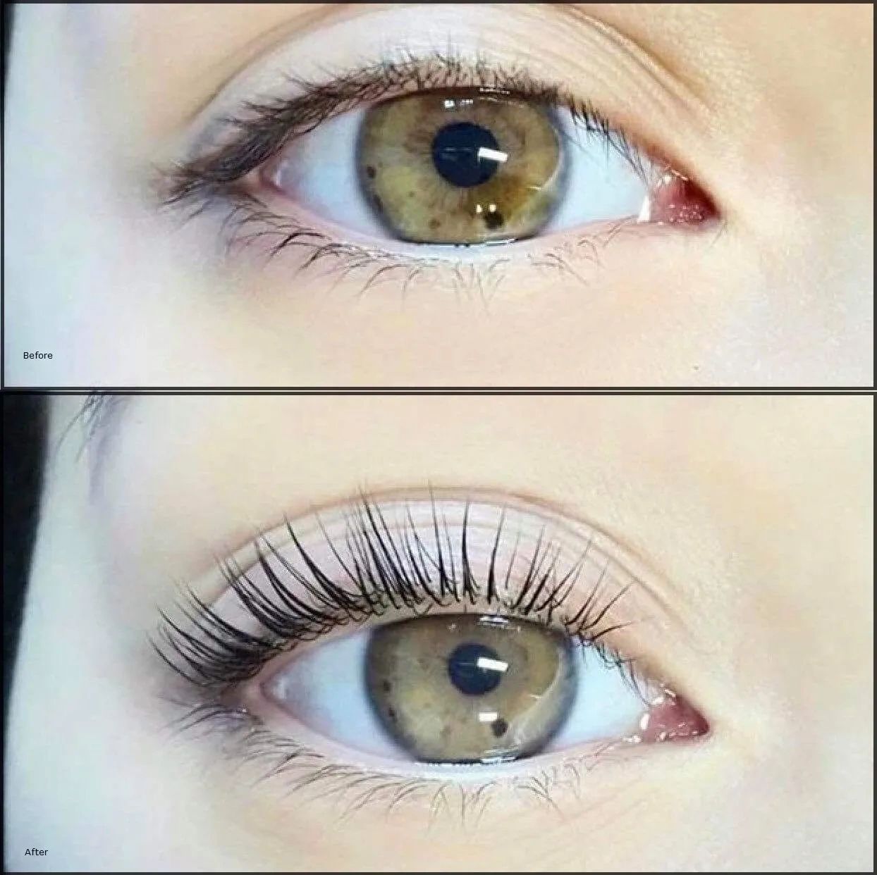 Single eye results of Lash Lift before & after