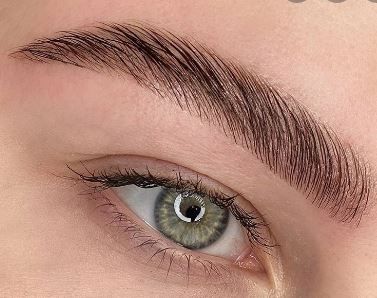 Women's brows after lamination brow treatment