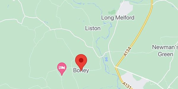 A map showing Borley. 