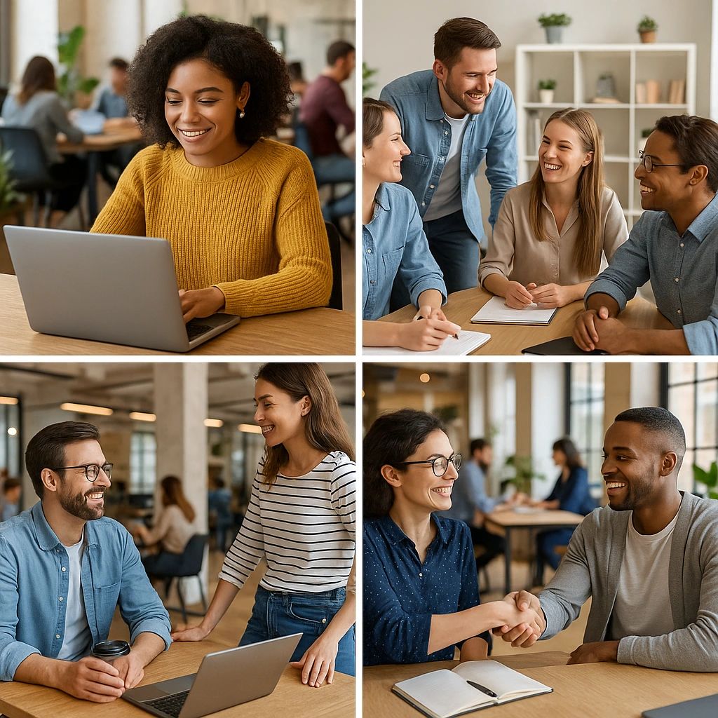 Coworking members collage