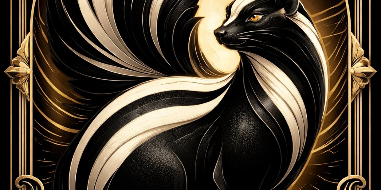 Roadkill Skunk in Art Deco