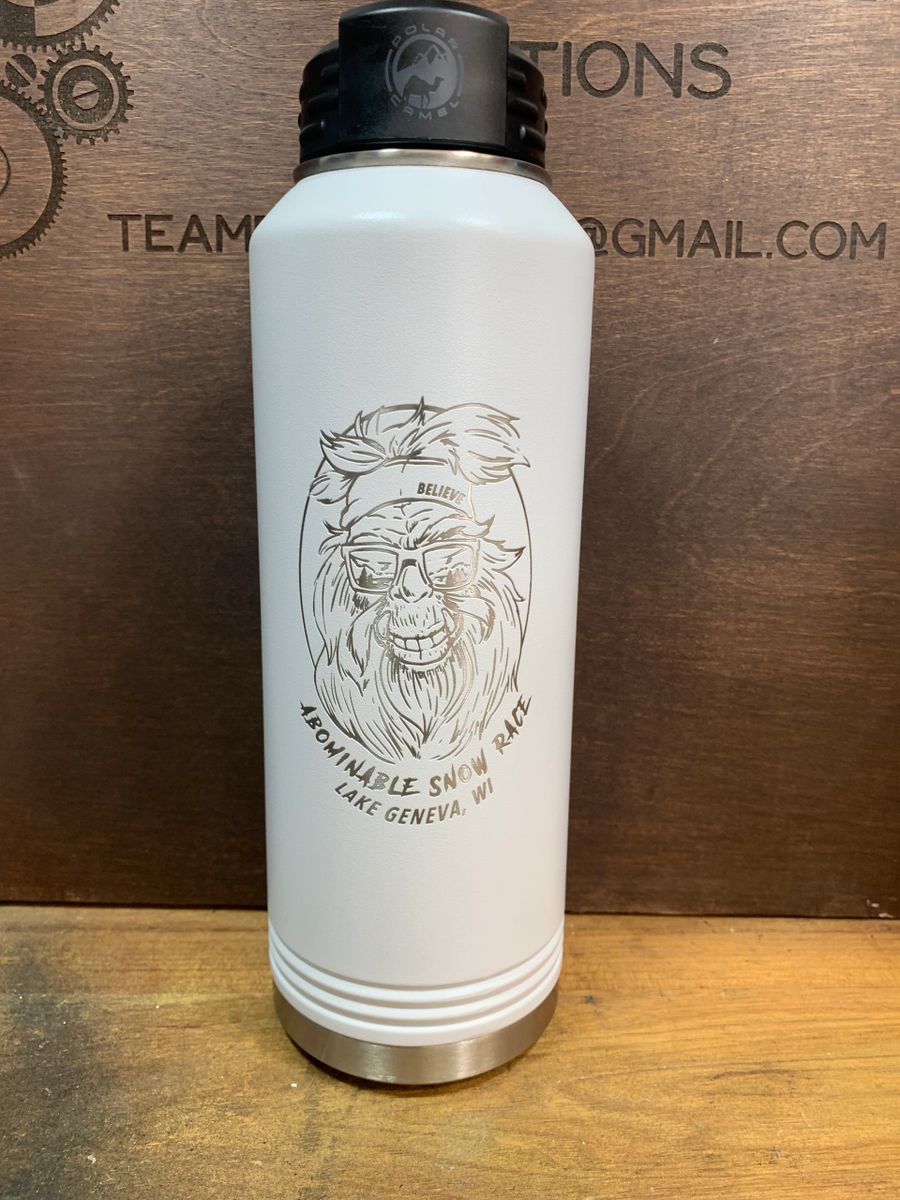 White 40 oz Tumbler with Party Yeti Logo