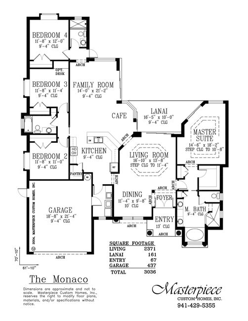 Monaco Floor Plan Masterpiece Custom Homes