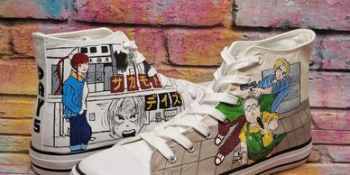 Custom anime painted shoes 