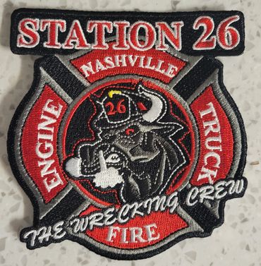 Embroidered Patch for Nashville Fire Department Station 26.