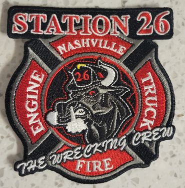 Embroidered Patch for Nashville Fire Department Station 26.