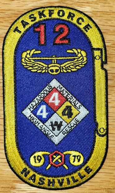 Embroidered patch for Nashville Fire Department Taskforce 12.