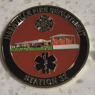 Challenge coin for Nashville Fire Department Station 32.