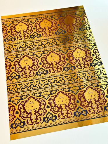 Design inspired by gold work interior of Sri Darbar Sahib, Sri Amritsar, Punjab