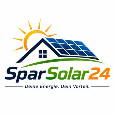 Logo von SparSolar24 mit Sonnenenergie-Motiv.