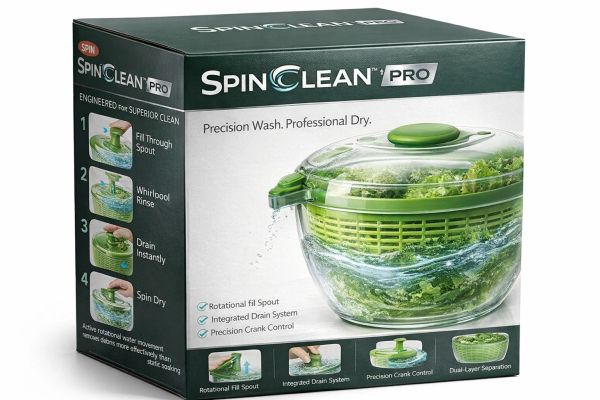 SpinClean Pro salad spinner for precision washing and drying.