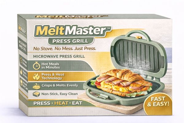 MeltMaster press grill for quick microwave meals.