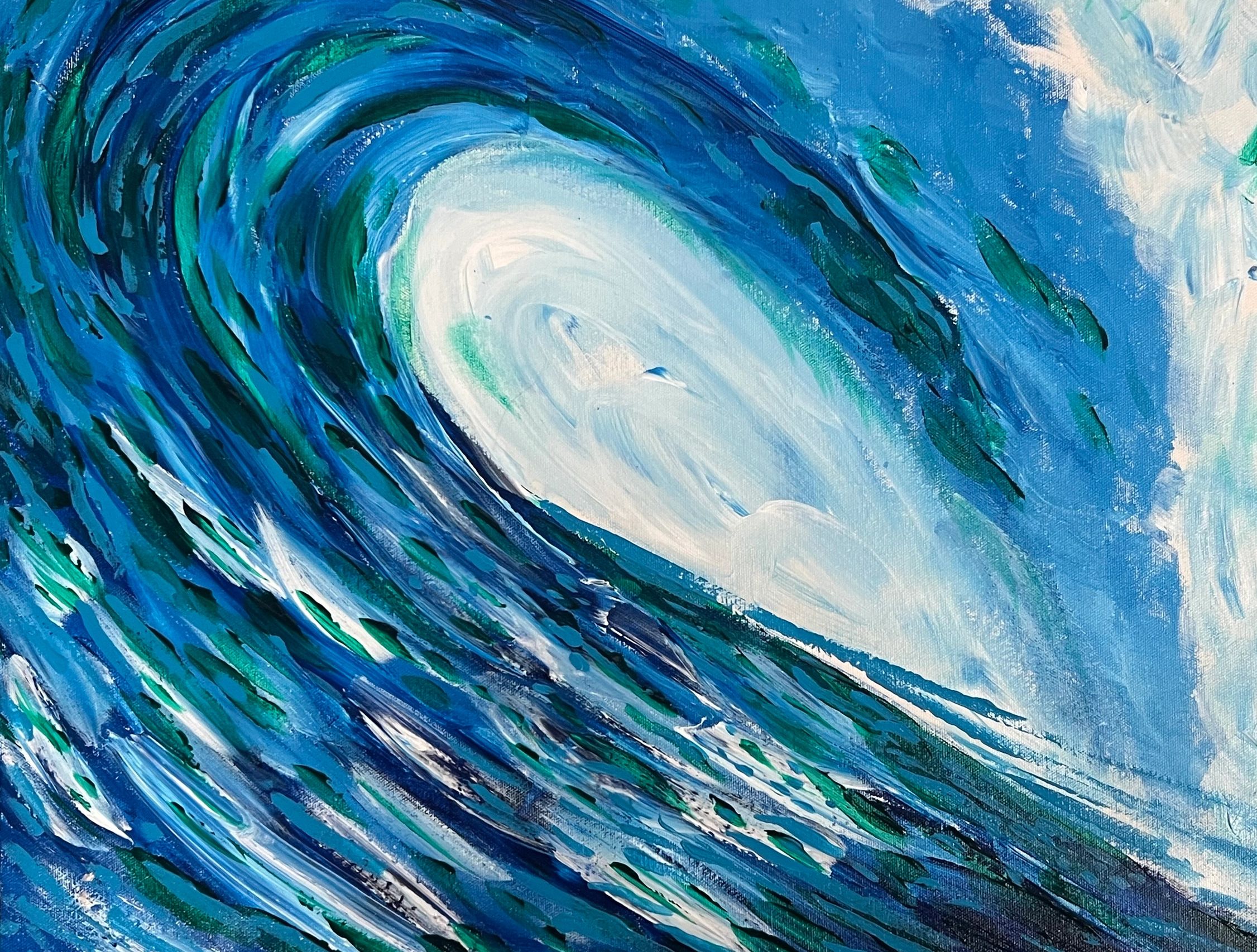 Peahi Barrel - Acrylic on canvas 16 X 20