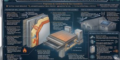Diagram illustrating advanced wall and floor assemblies for certified construction.