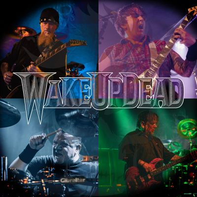 Wake Up Dead performing live in split images.