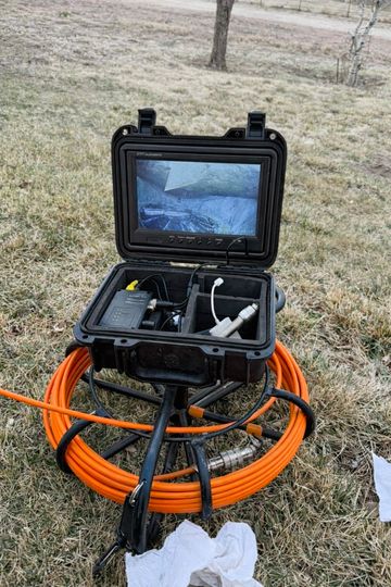 Professional sewer scope inspection in Colorado Springs CO using a camera to inspect underground sew