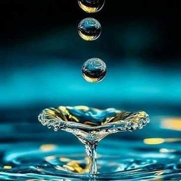 Close-up of water droplets creating a splash.