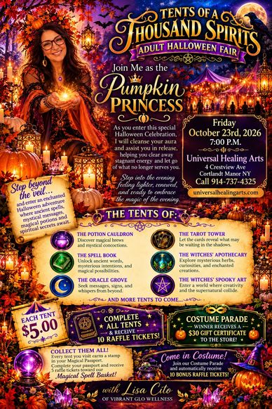 Halloween fair featuring the Pumpkin Princess at Universal Healing Arts on October 23, 2026.