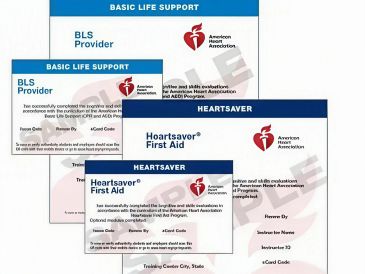 American Heart Association BLS and Heartsaver cards