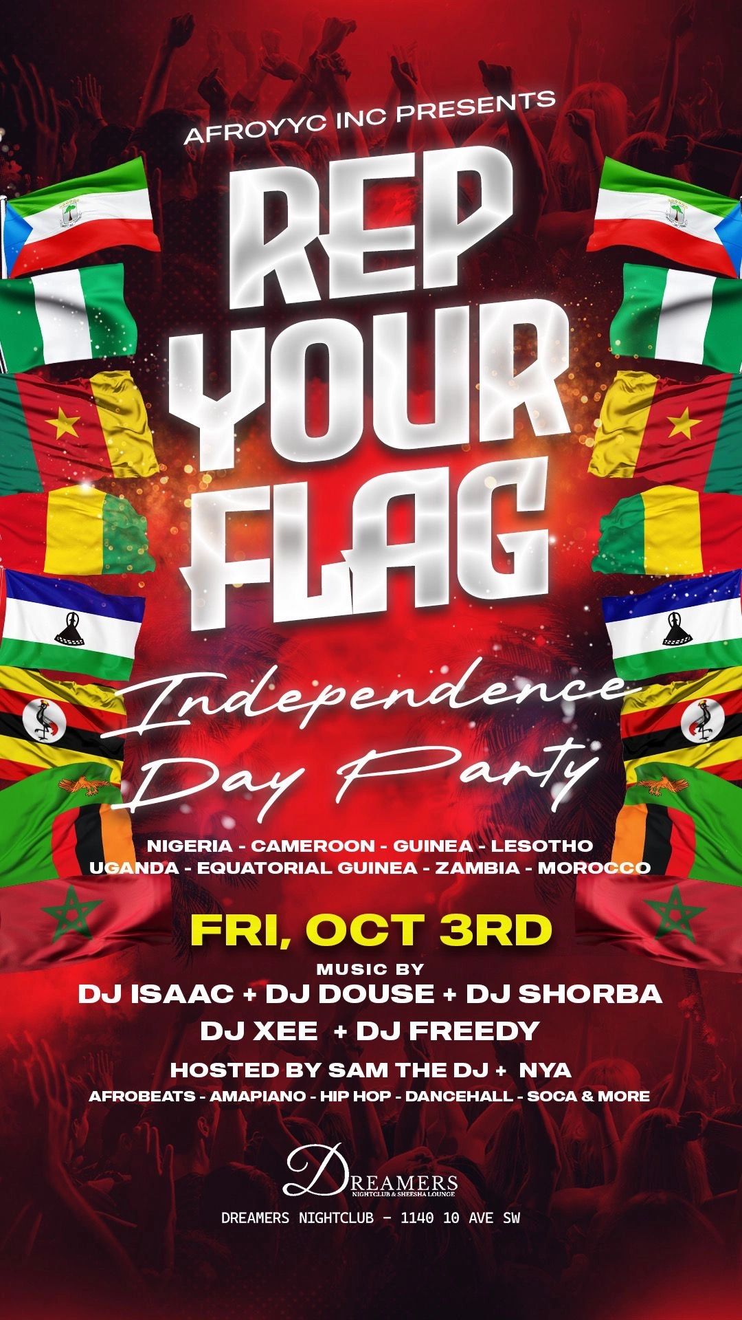 REP YOUR FLAG 🚩
 INDEPENDENCE DAY PARTY

OCTOBER 3RD