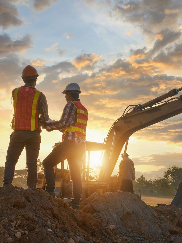 2 guys on a construction site