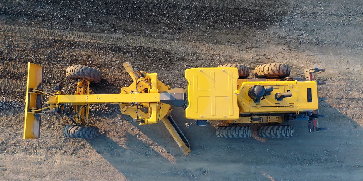 Top view of a Motor Grader